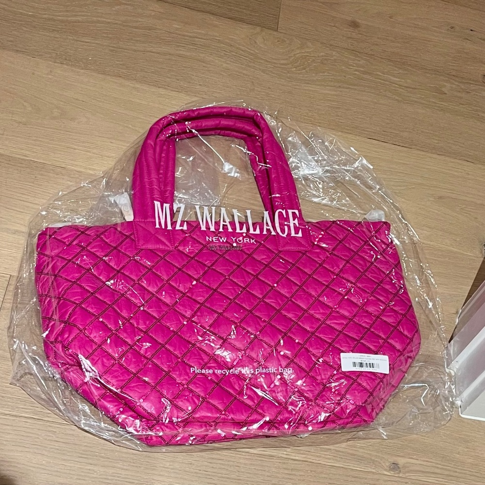 MZ Wallace Bright Fuchsia Rec with Sequin Medium Metro Tote Deluxe-NWT - Picture 5 of 5